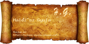 Halász Gyula névjegykártya